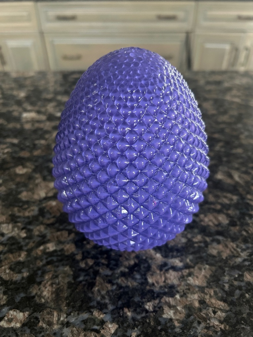 ASHLAND 5.5" TEXTURED PURPLE GLASS EGG DECOR NWT